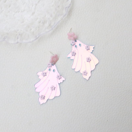 Halloween Earrings | Spooky Flower Laser-Cut Jewelry