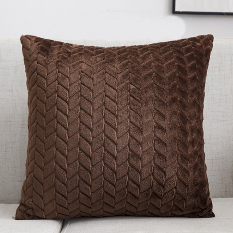 Modern Solid Flannel Sofa Cushion Case