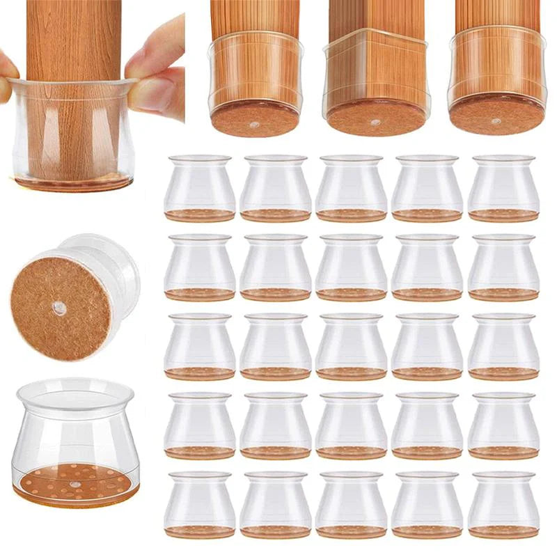 Universal rubber chair leg protectors