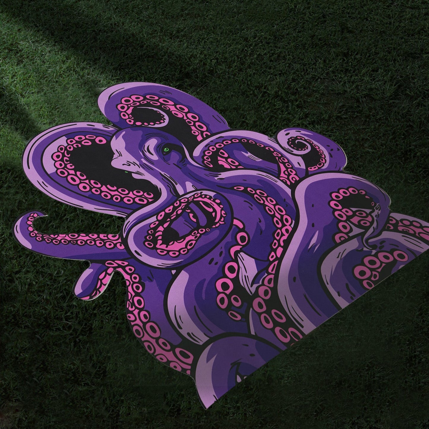 Green And Purple Cthulhu Rugs Water Absorbent Bath Mat Octopus Anime Rug Graphic Gothic Bathroom Rugs Fantasy Decorate, Non Slip Backing, Unique Gift & Decor For Gamers, 27x18 In