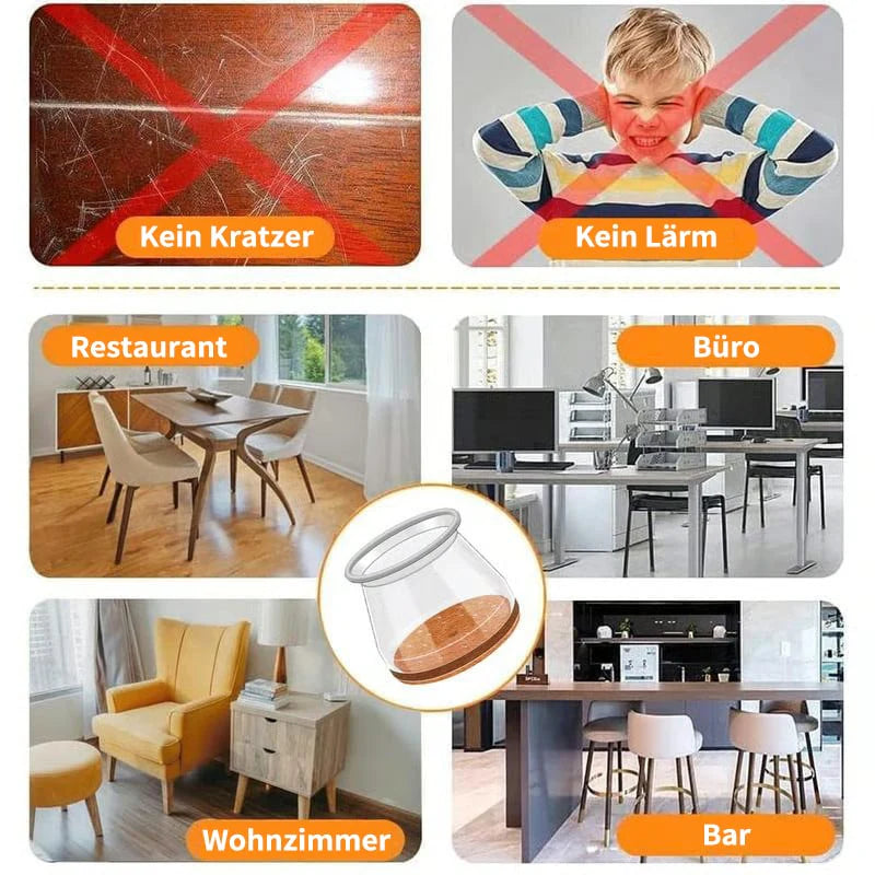 Universal rubber chair leg protectors