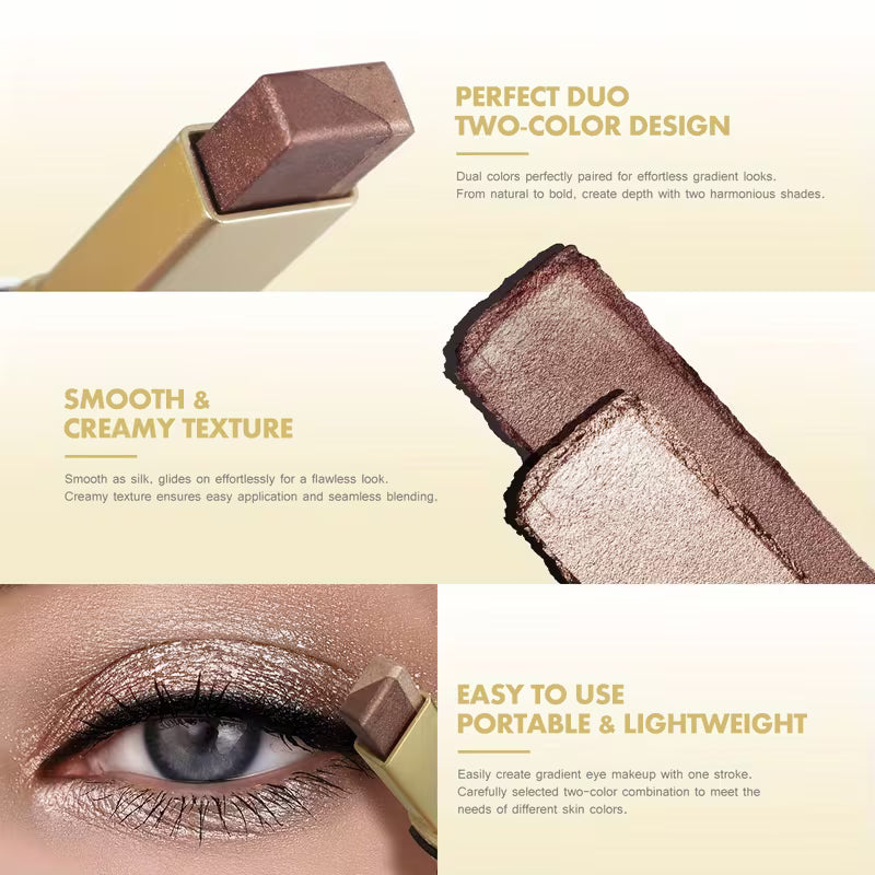Glitter Double Color Gradient Eyeshadow Stick Pencil