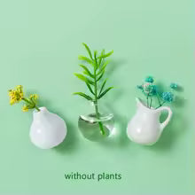 Cute Plant Ceramic Vase Fridge Magnets