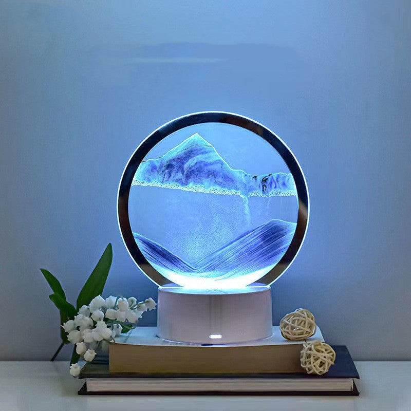 Unique Hourglass Flowing Sand Bedside Desk Lamp