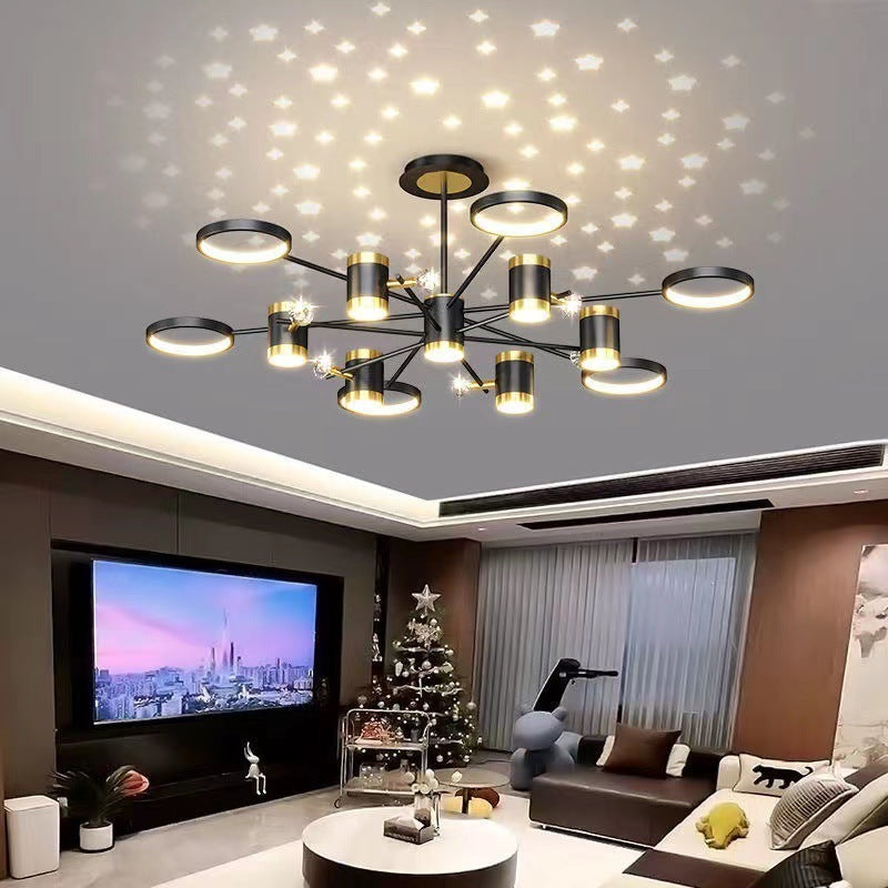 Modern Light Luxury Star Ceiling Lamp Combination