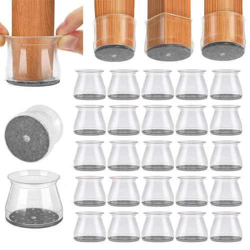 Universal rubber chair leg protectors
